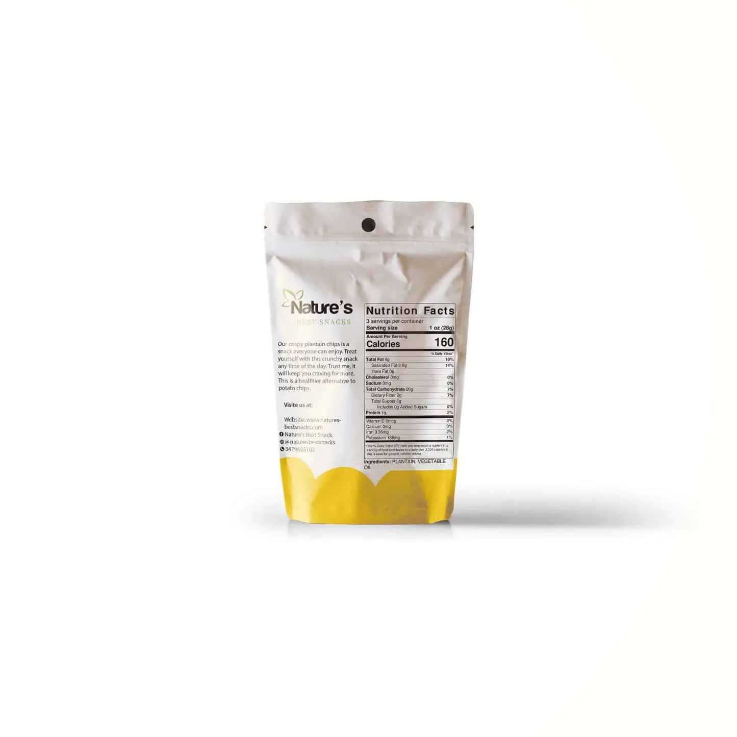 Sweet plantain Chips (3 oz). Nature's Best Snacks