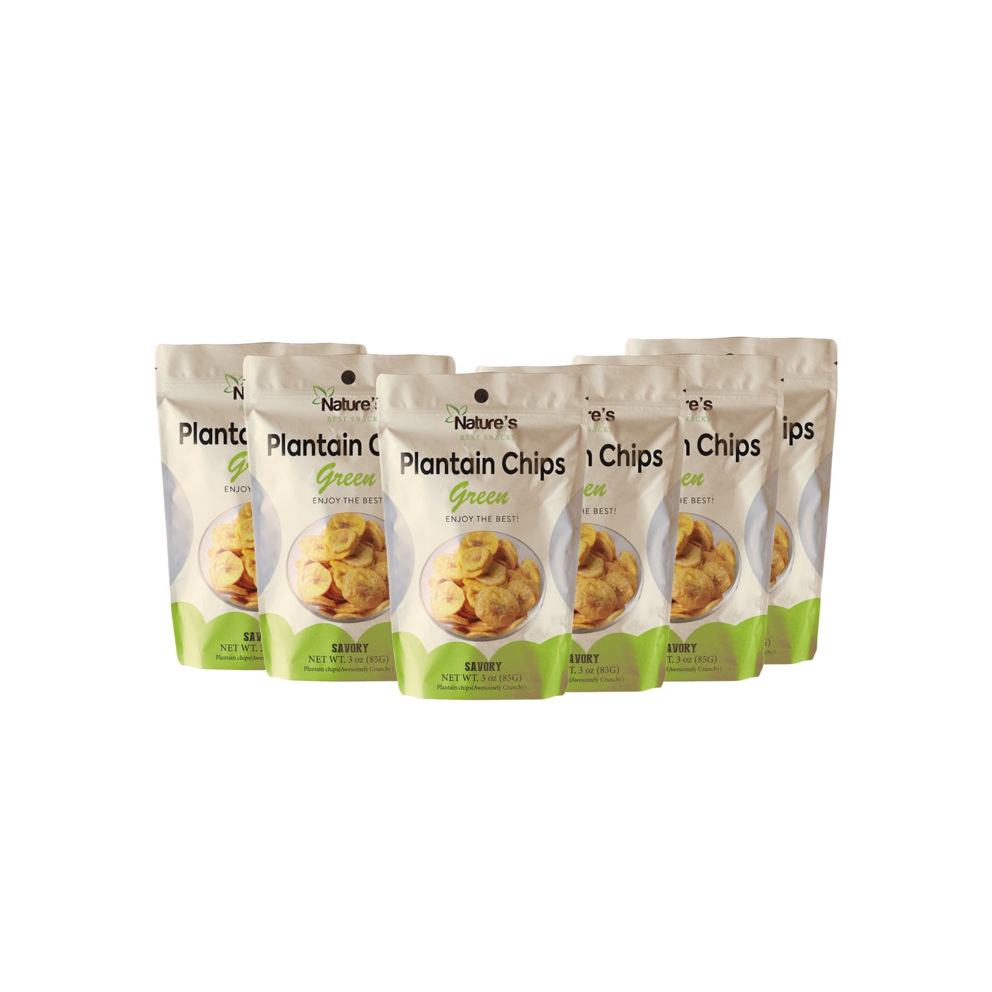 Green Plantain Chips (Lightly Salted) (3 oz) Pack of 6