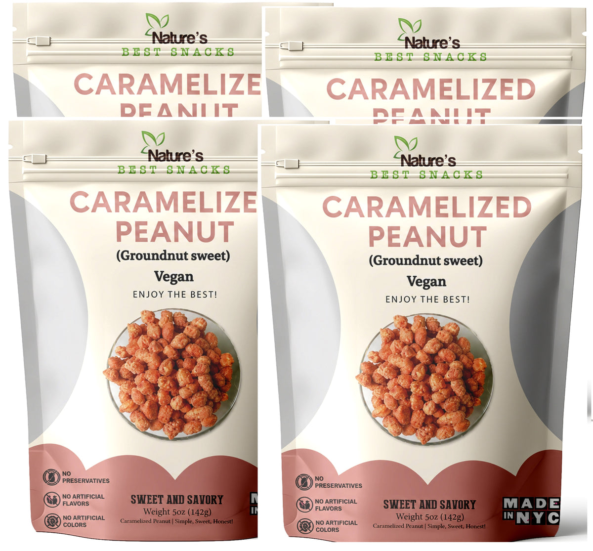 Vegan Caramelized Peanuts (groundnuts Sweet) 5 oz Nature's Best Snacks