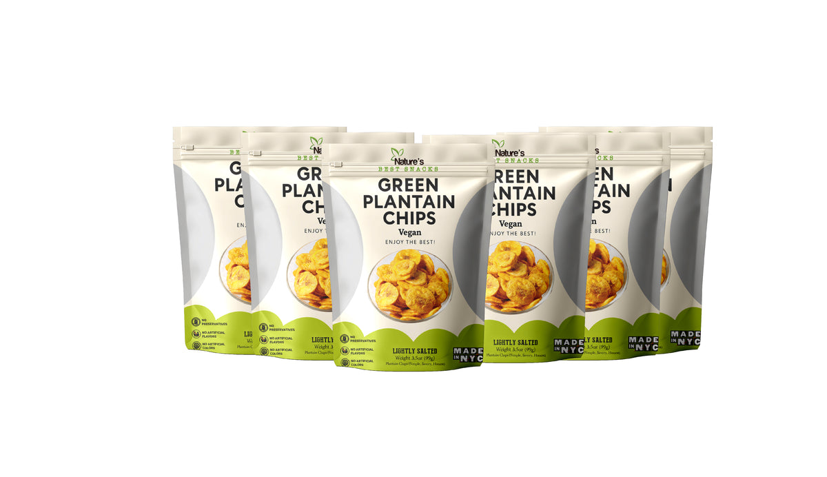 Crunchy Green Plantain Chips (Lightly Salted) 3.5 oz. PPACK OF 6.  Nature's Best Snacks