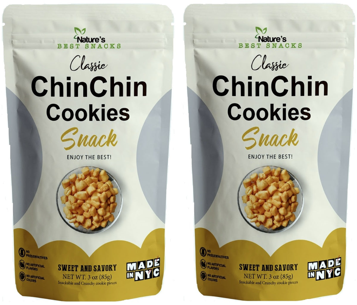 Grab & Go Crunchy ChinChin – Authentic African bite size cookie Snack with No Preservatives 3oz (6 PACK) Nature's Best Snacks